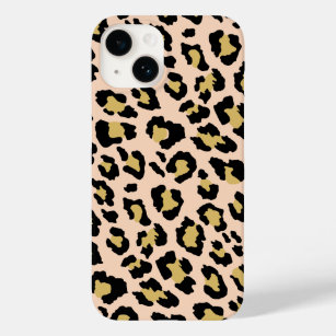 Modern Gold Leopard Cheetah Animal Print Pattern Case-Mate iPhone 14 Case