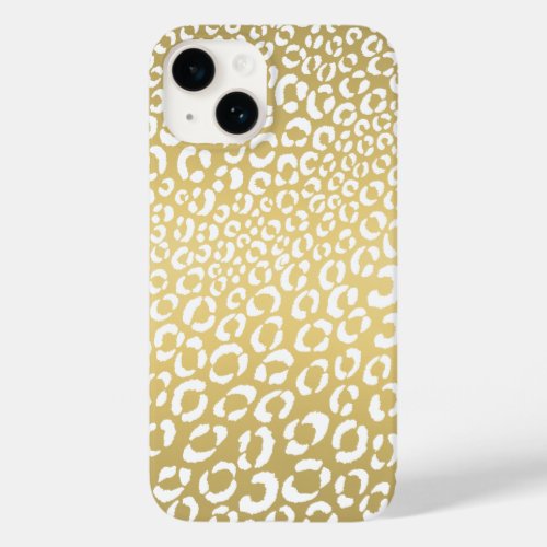 Modern Gold Leopard Cheetah Spots Animal Print Case_Mate iPhone 14 Case