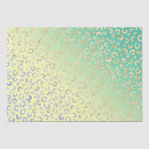 Modern Gold Leopard Print Yellow Mint Design Tissue Paper