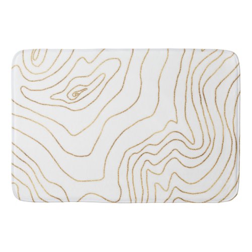 Modern Gold lines Minimalist Hand Drawn Design Bath Mat