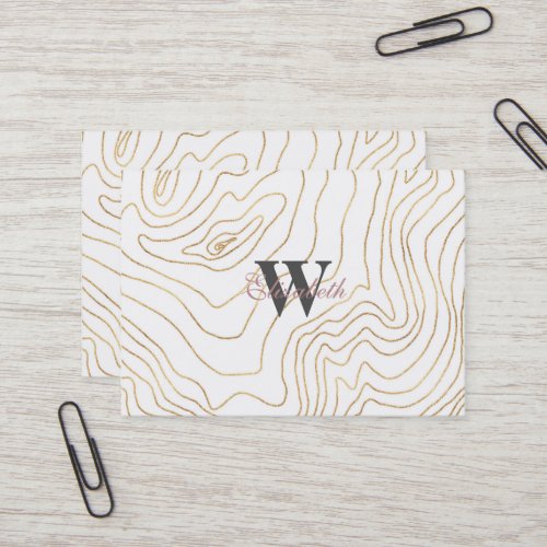Modern Gold lines Minimalist Hand Drawn Design Business Card