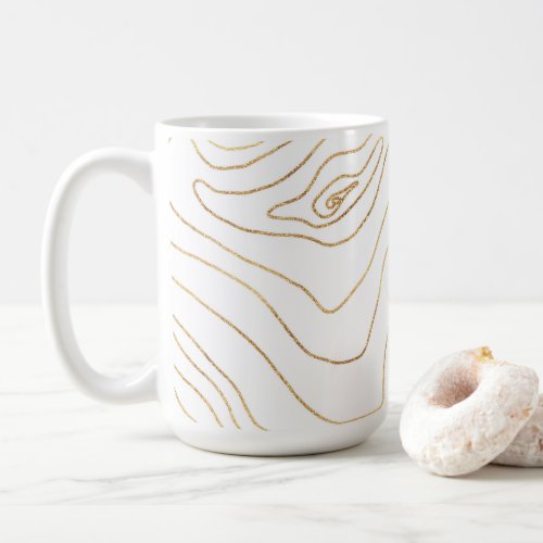 Modern Gold lines Minimalist Hand Drawn Design Coffee Mug
