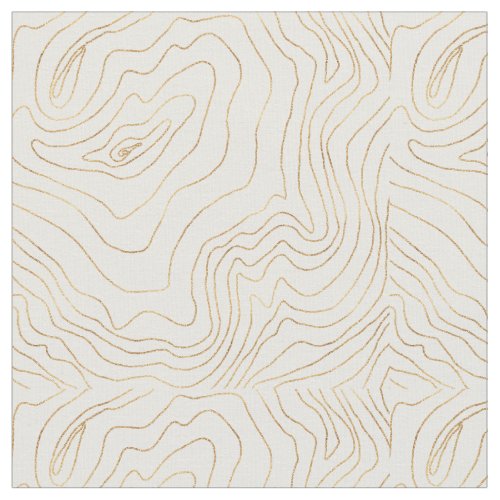 Modern Gold lines Minimalist Hand Drawn Design Fabric