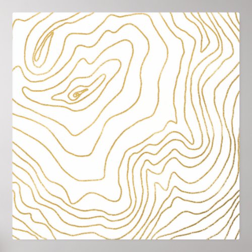 Modern Gold lines Minimalist Hand Drawn Design Foil Prints