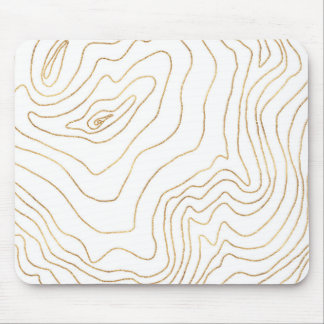 Modern Gold lines Minimalist Hand Drawn Design Mouse Pad
