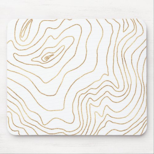 Modern Gold lines Minimalist Hand Drawn Design Mouse Pad