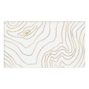 Modern Gold lines Minimalist Hand Drawn Design Name Tag
