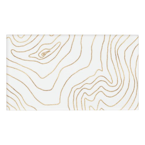 Modern Gold lines Minimalist Hand Drawn Design Name Tag