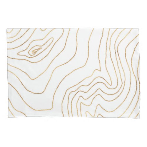 Modern Gold lines Minimalist Hand Drawn Design Pillow Case