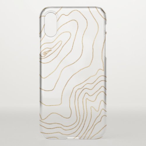 Modern Gold lines Minimalist Hand Drawn Design iPhone X Case