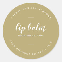 Modern gold lip balm label
