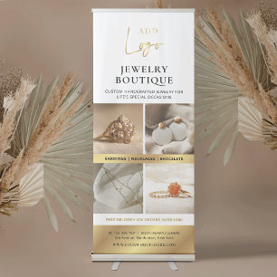 Modern Gold Logo Boutique Jewelry 4 Photos Promo Retractable Banner