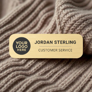 Modern Gold Logo Company Corporate Professional Name Tag