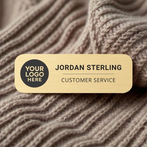 Modern Gold Logo Company Corporate Professional Name Tag