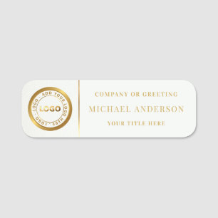 Modern Gold Logo Corporate Professional Employee Name Tag