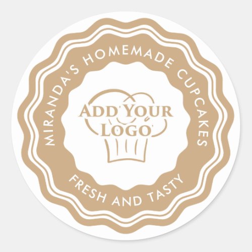 Modern Gold Logo Homemade Cakes Bakery Classic Round Sticker