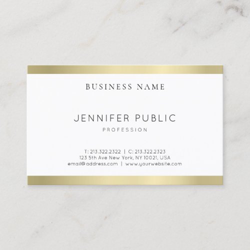 Modern Gold Look Design Clean Plain Professional Business Card