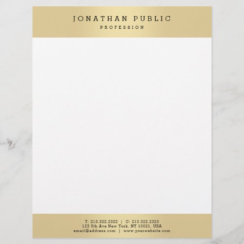 Modern Gold Look Elegant Glamorous Template Trendy Letterhead