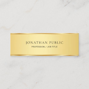 Modern Gold Look Elegant Minimalist Template Mini Business Card