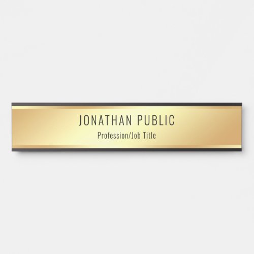 Modern Gold Look Glamorous Personalized Template Door Sign