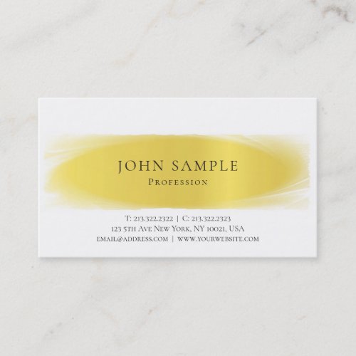 Modern Gold Look Minimalistic Design Professional Business Card
