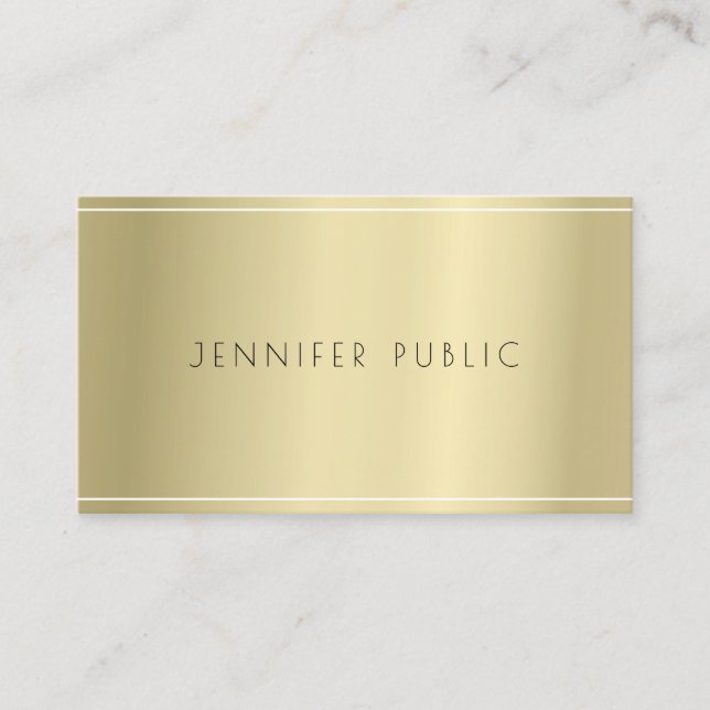 Modern Gold Look Simple Professional Template Business Card (Front)
