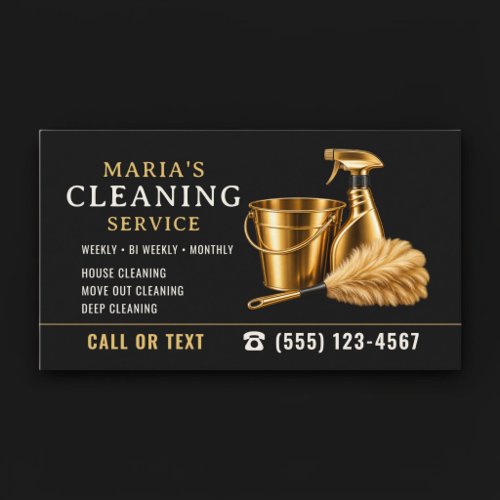 Modern Gold Maid House Cleaning Service  Business Card