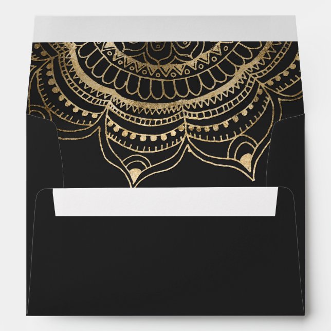Modern gold mandala design envelope (Back (Bottom))