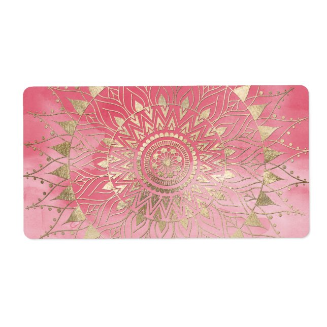 Modern  gold mandala label (Front)