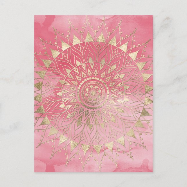 Modern  gold mandala postcard (Front)