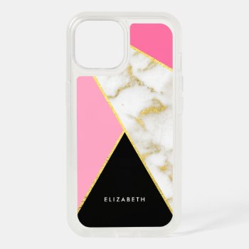 Modern Gold Marble Elegant Pink Iphone 15 Case by girlygirlgraphics at Zazzle