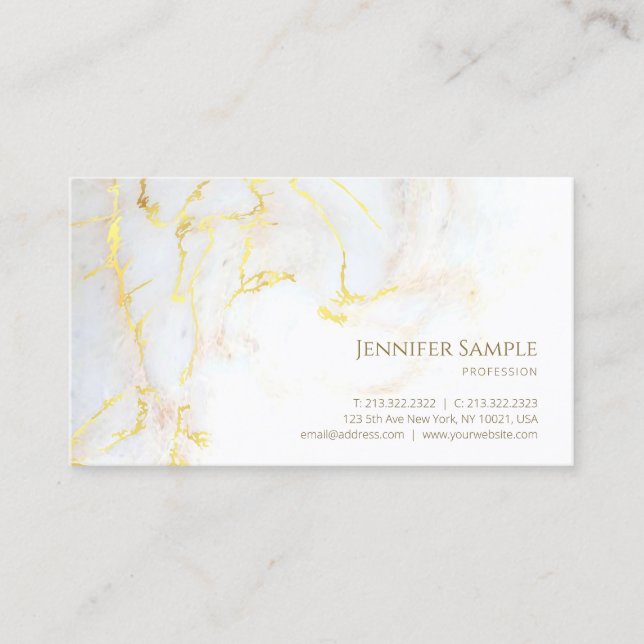Modern Gold Marble Elegant Professional Template Business Card (Front)