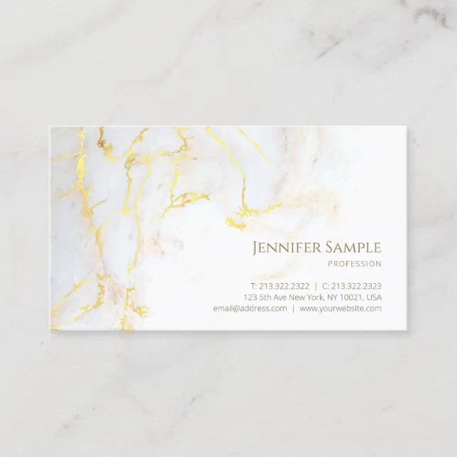 Modern Gold Marble Elegant Professional Template Business Card | Zazzle