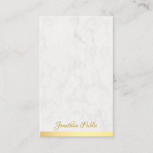 Modern Gold Marble Hand Script Name Text Template Business Card