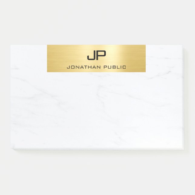 Modern Gold Marble Minimalist Template Elegant Post-it Notes (Front)