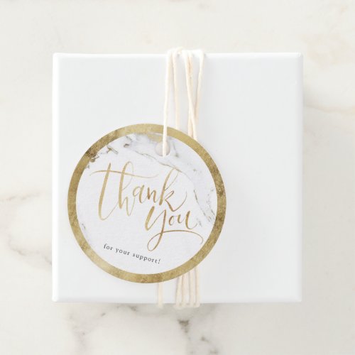 Modern gold marble modern calligraphy thank you favor tags