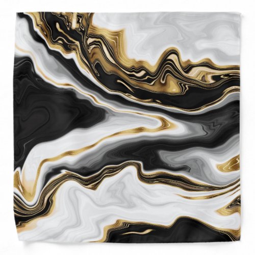 Modern Gold Marble Painting Aesthetic Bandana