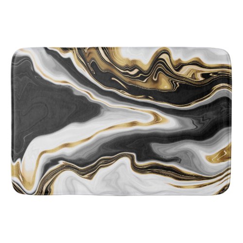 Modern Gold Marble Painting Aesthetic Bath Mat