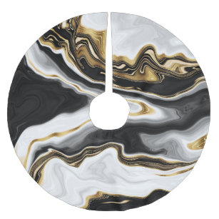 Modern Gold Marble Painting Aesthetic Brushed Polyester Tree Skirt