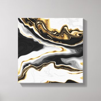Modern Gold Marble Painting Aesthetic Canvas Print by Trendy_arT at Zazzle