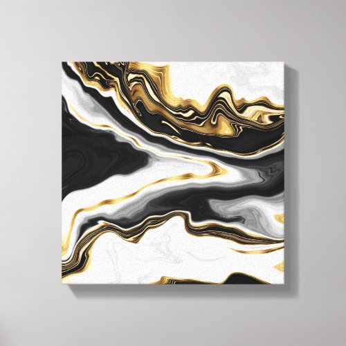 Modern Gold Marble Painting Aesthetic Canvas Print
