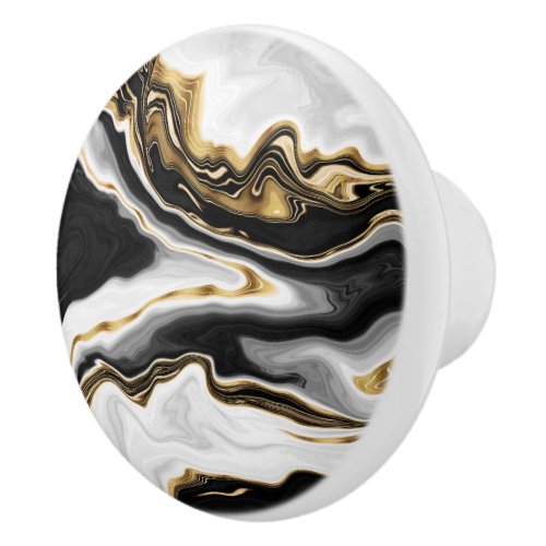 Modern Gold Marble Painting Aesthetic Ceramic Knob