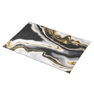 Modern Gold Marble Painting Aesthetic Cloth Placemat