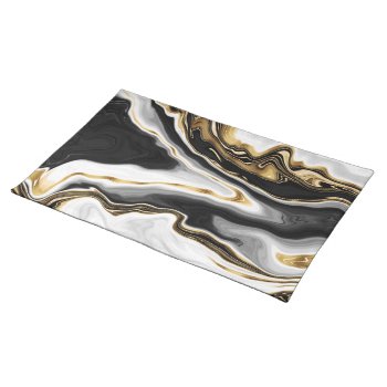 Modern Gold Marble Painting Aesthetic Cloth Placemat by Trendy_arT at Zazzle