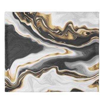 Modern Gold Marble Painting Aesthetic Duvet Cover by Trendy_arT at Zazzle