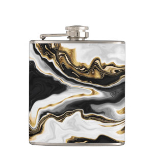 Modern Gold Marble Painting Aesthetic Flask