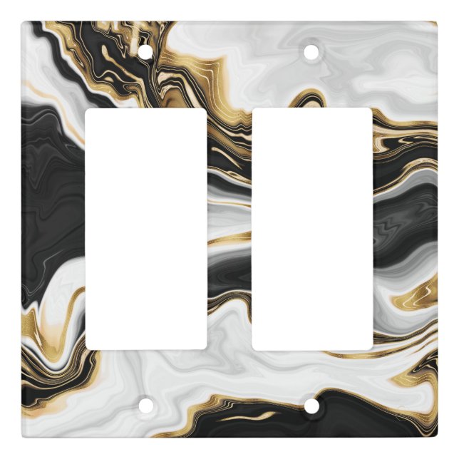 Modern Gold Marble Painting Aesthetic Light Switch Cover (Front)