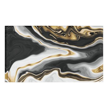 Modern Gold Marble Painting Aesthetic Name Tag by Trendy_arT at Zazzle