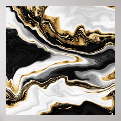 Modern Gold Marble Painting Aesthetic Poster