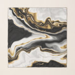 Modern Gold Marble Painting Aesthetic Scarf<br><div class="desc">Modern gold abstract painting retro surreal marbleized pattern,  filled with faux gold painting,  gray,  black,  and white colors marbling wavy lines,  liquid painting marble-effect aesthetic background. A trendy luxury gold fluid art,  elegant creative painting photo.</div>